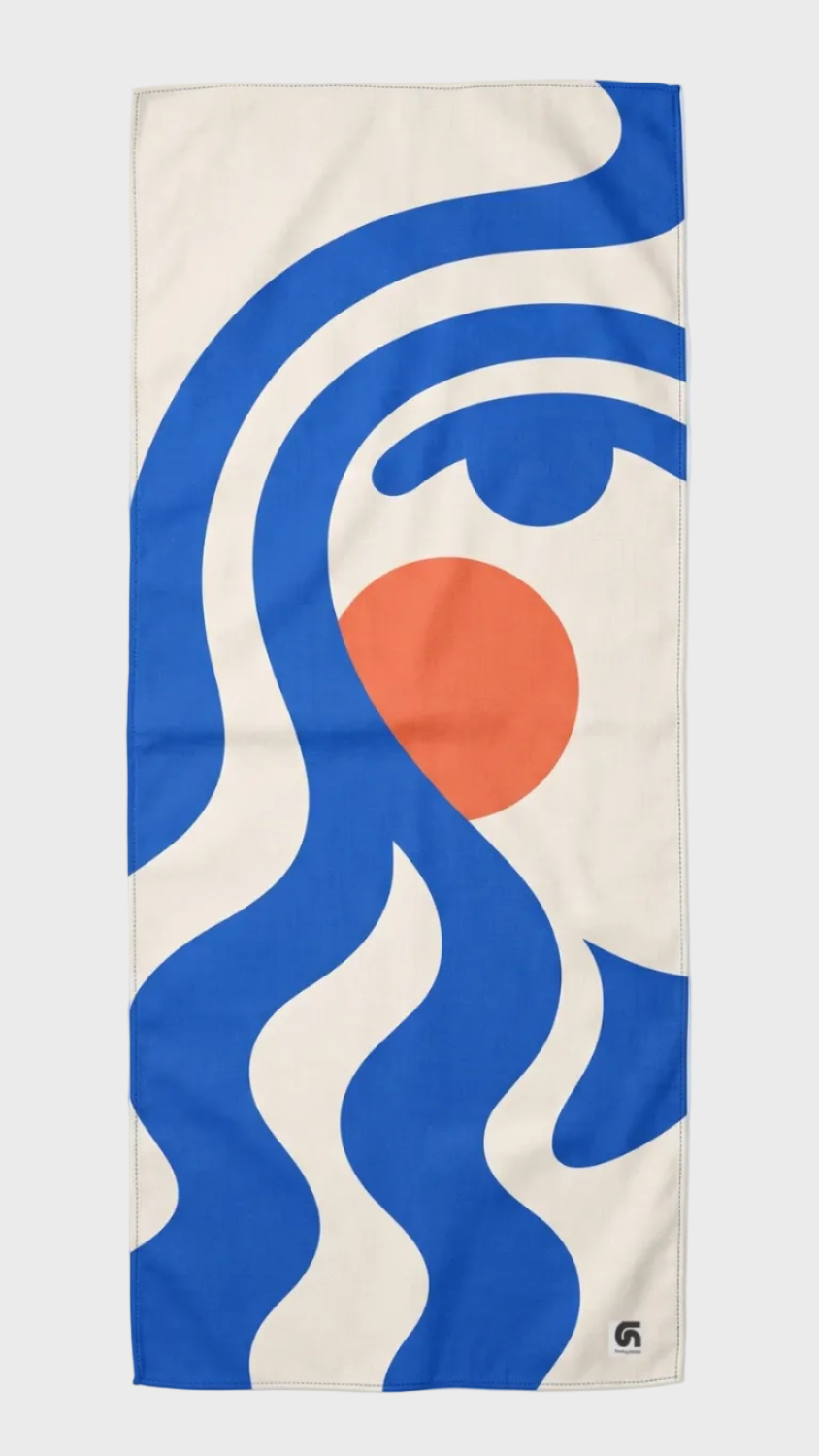 Fular Marina completo azul, beige y naranja de FunkyNeck