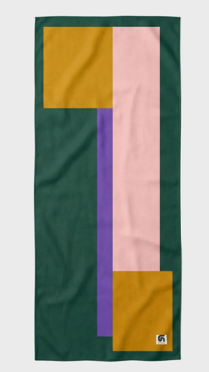 Fular Oblicua completo verde, rosa, mostaza y violeta de FunkyNeck